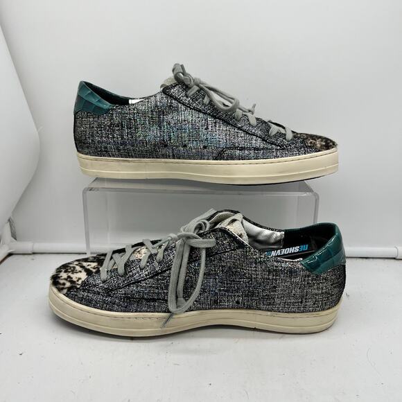 Anthhropologie P448 John Jafar Sneakers 39 US 8.5-9 Glitter Distressed Animal - Picture 3 of 8